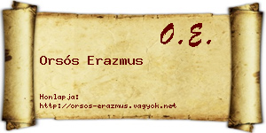 Orsós Erazmus névjegykártya