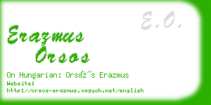 erazmus orsos business card